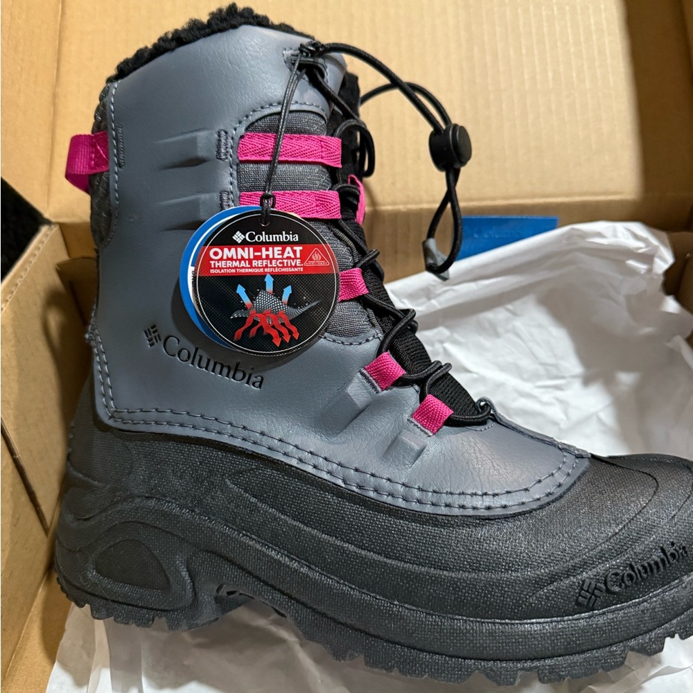 Columbia Omni-Heat Gray and Pink Boots